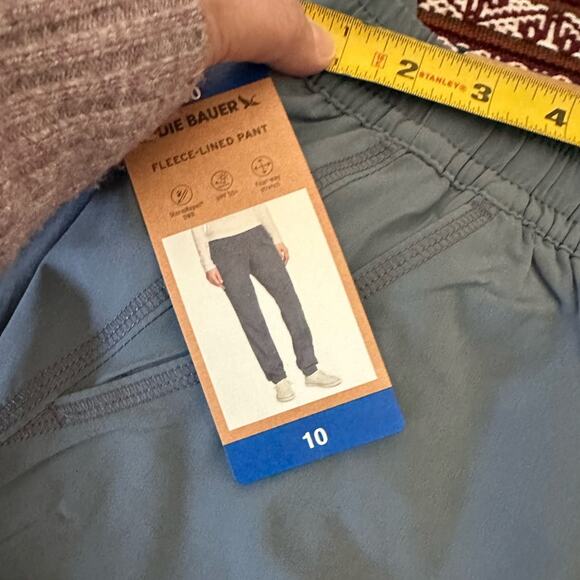 Eddie Bauer Plaid Fleece- Lined Blue Pull On Pants New - Picture 14 of 15